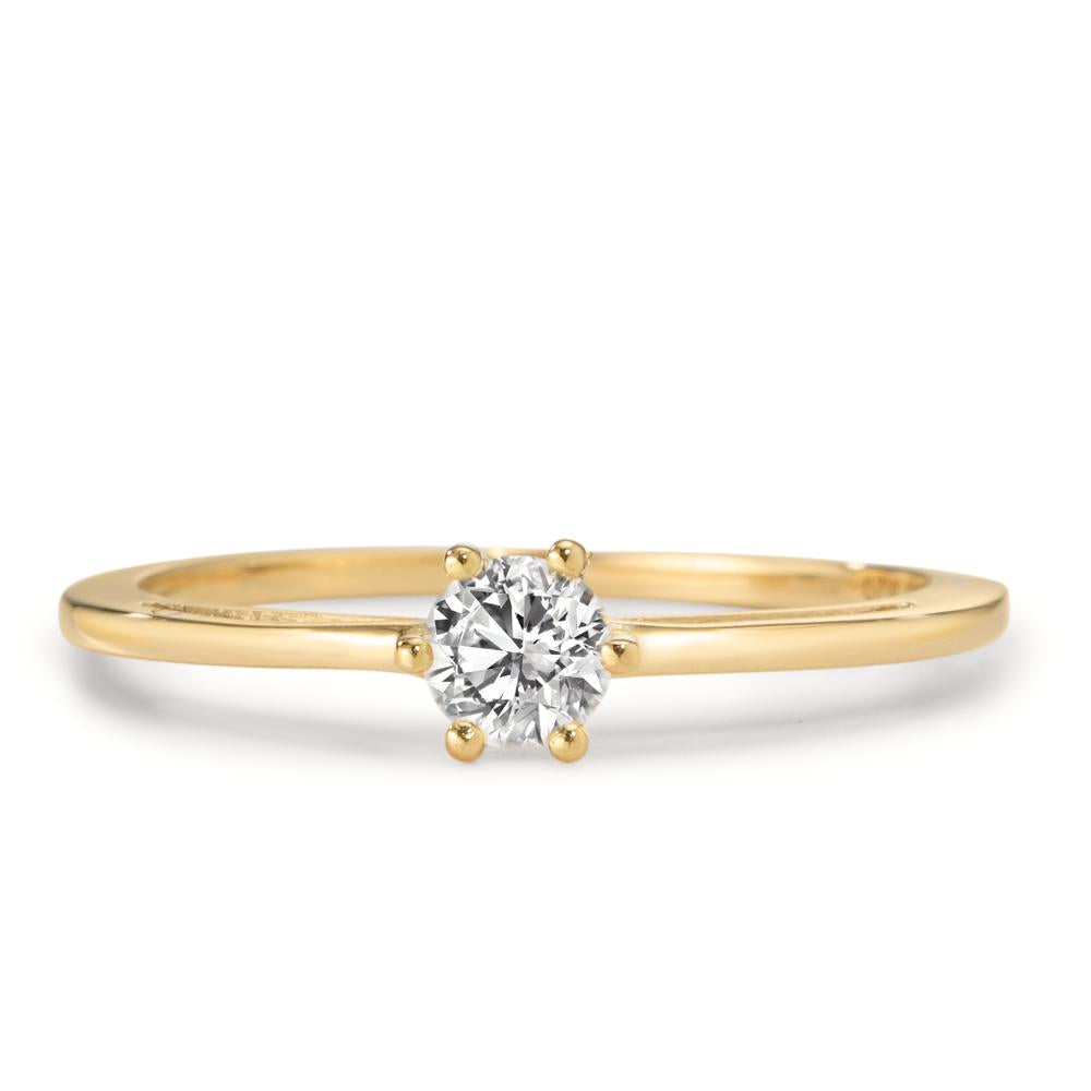 Bague solitaire Or jaune 18K Cultivé en laboratoire de diamant 0.20 ct