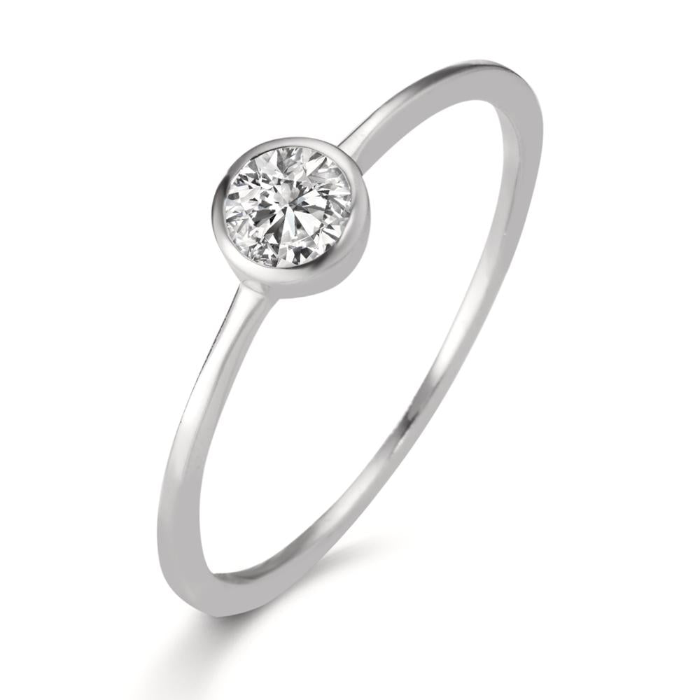 Solitär Ring 750/18 K Weissgold Diamant Lab Grown 0.20 ct Ø4.5 mm