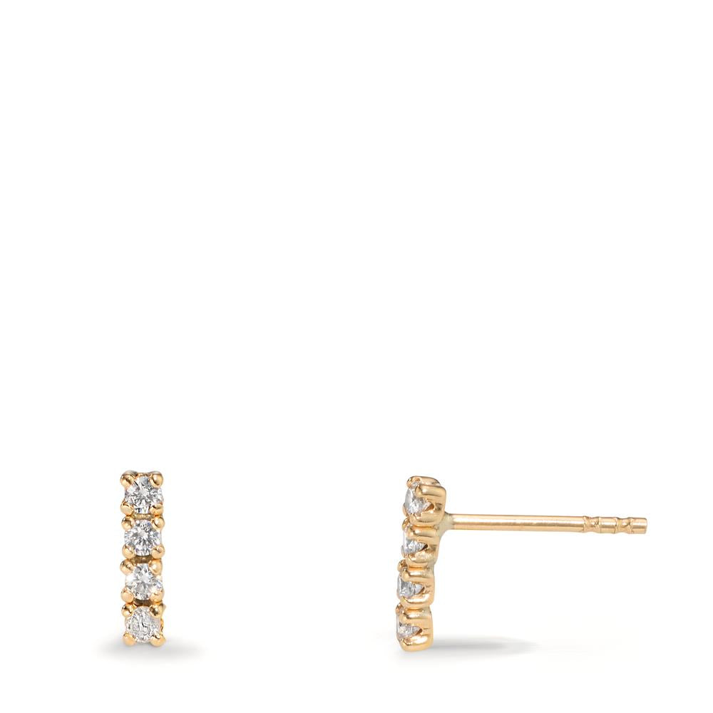 Clous d'oreilles Or jaune 9K Zircone 8 Pierres