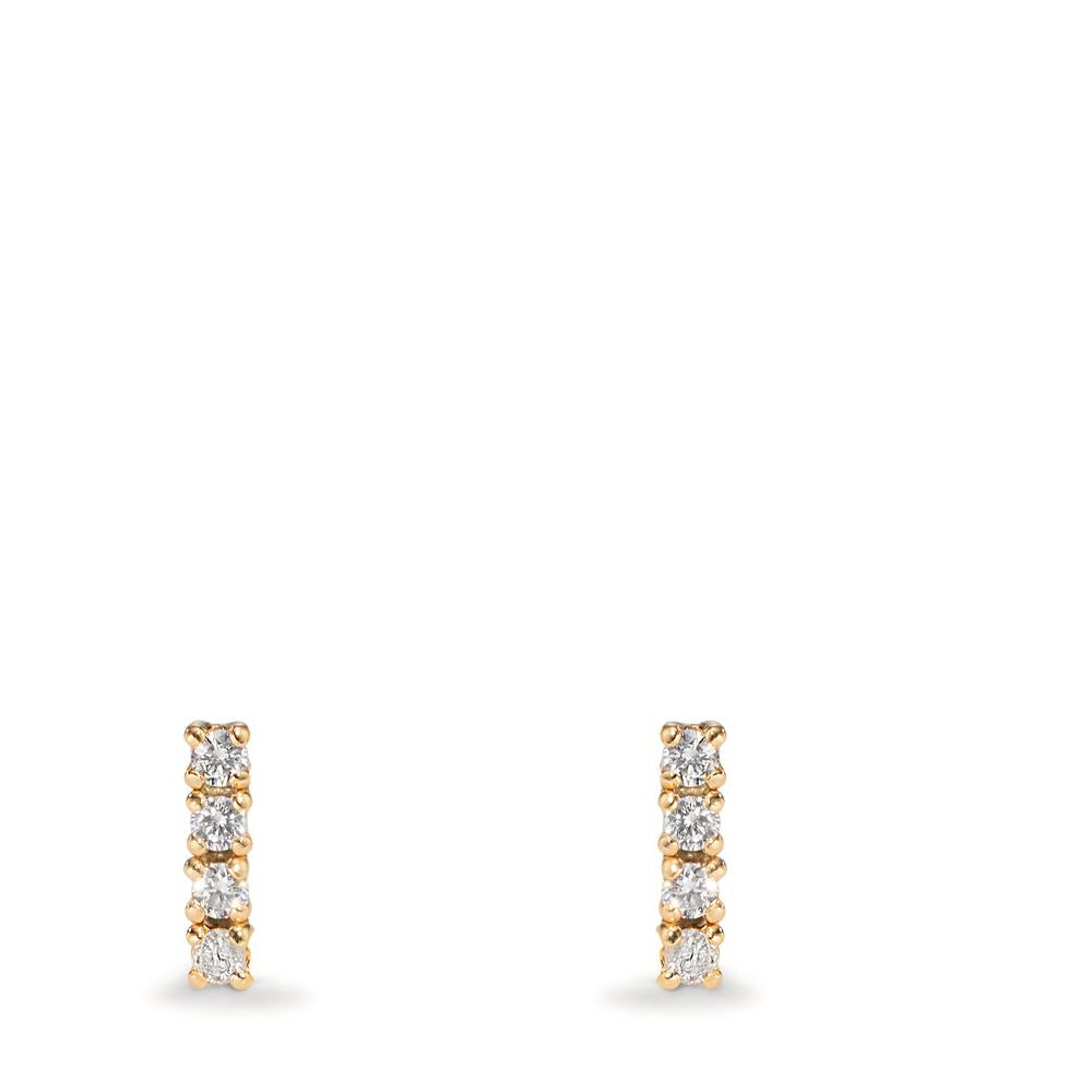 Clous d'oreilles Or jaune 9K Zircone 8 Pierres