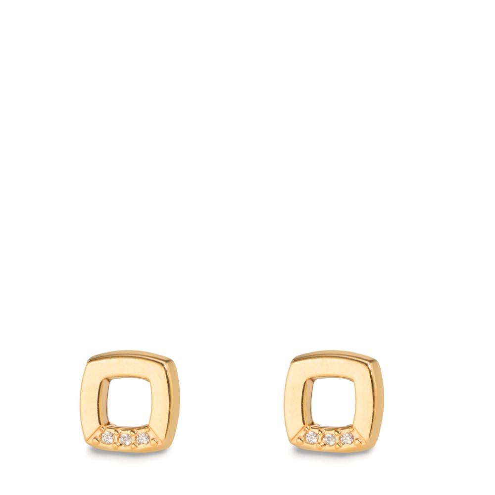 Clous d'oreilles Or jaune 9K Zircone 6 Pierres Ø6.5 mm