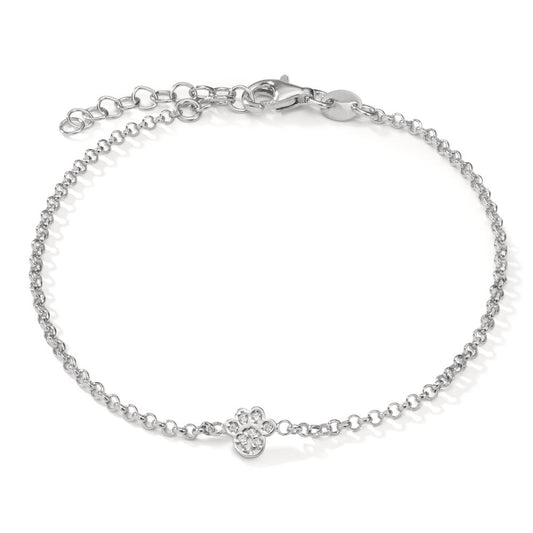 Bracciale Argento Zirconia 8 pietra rodiato Zampa 17-20 cm