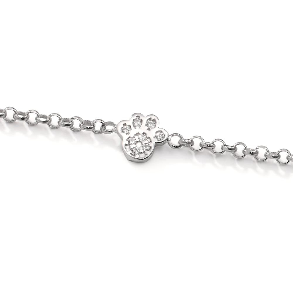 Bracciale Argento Zirconia 8 pietra rodiato Zampa 17-20 cm