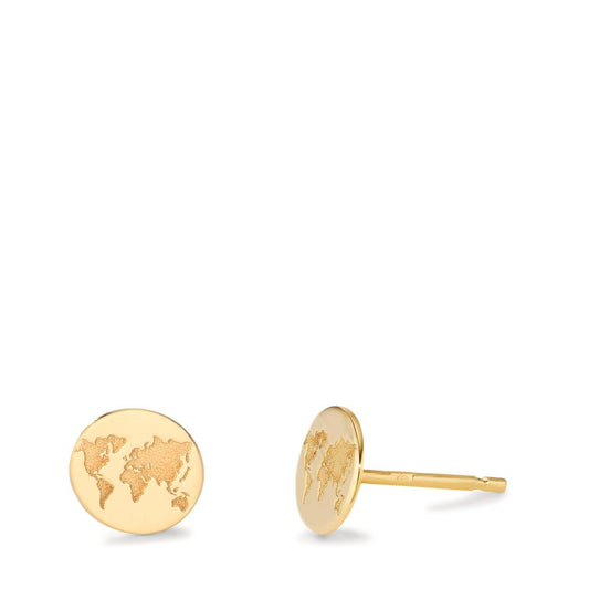 Clous d'oreilles Argent jaune Plaqué or Globe