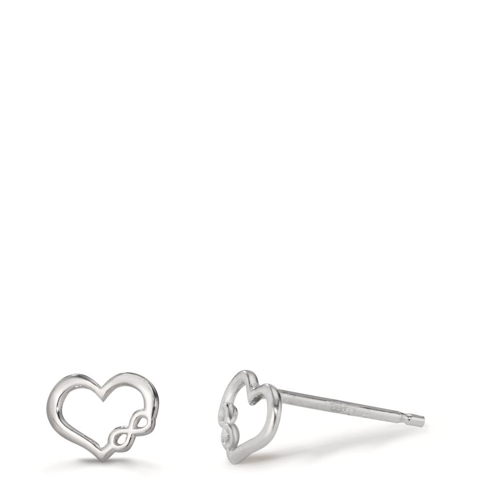 Clous d'oreilles Argent Rhodié Coeur