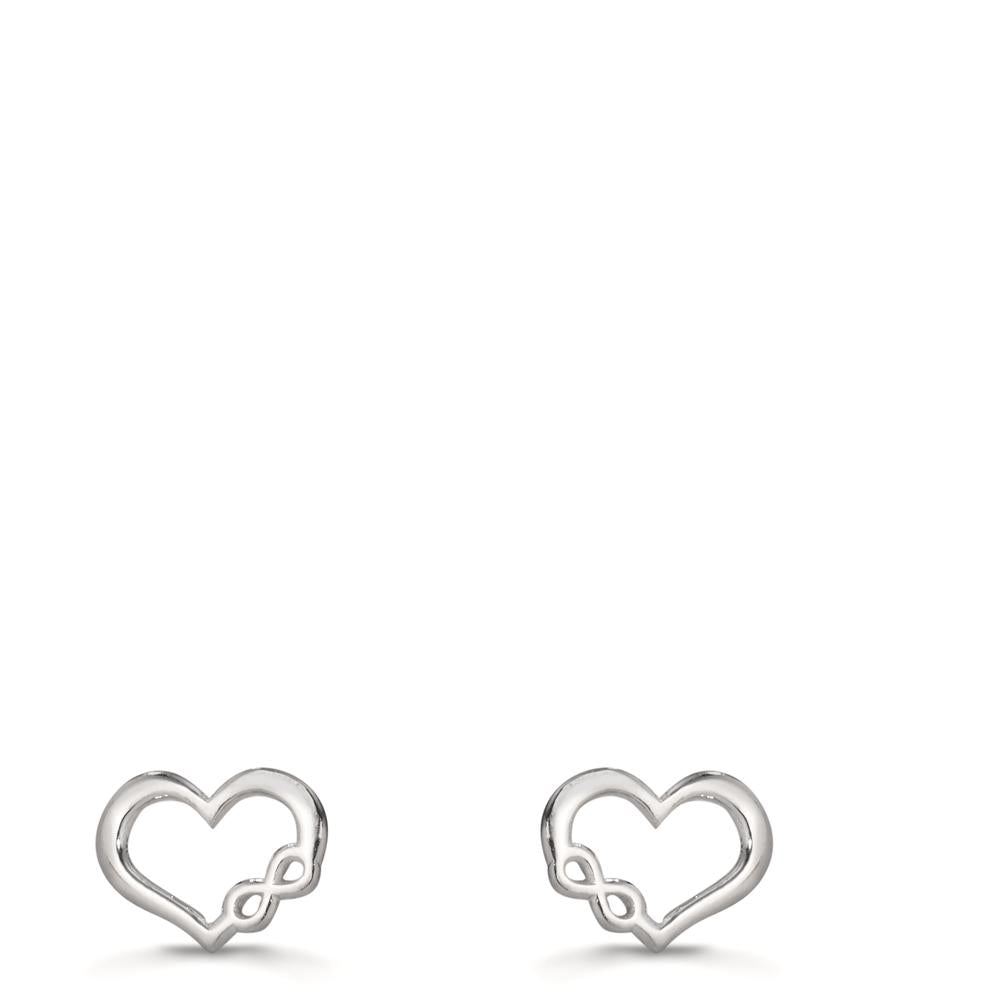 Clous d'oreilles Argent Rhodié Coeur