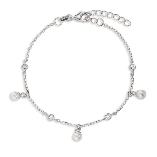 Armband Silber Zirkonia 4 Steine rhodiniert shining Pearls verstellbar