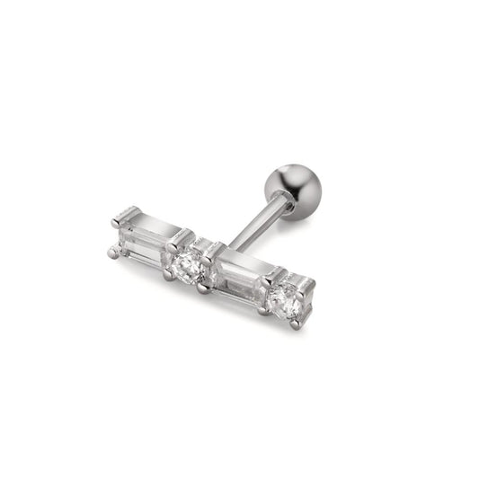 Piercing Argent Zircone 4 Pierres Rhodié