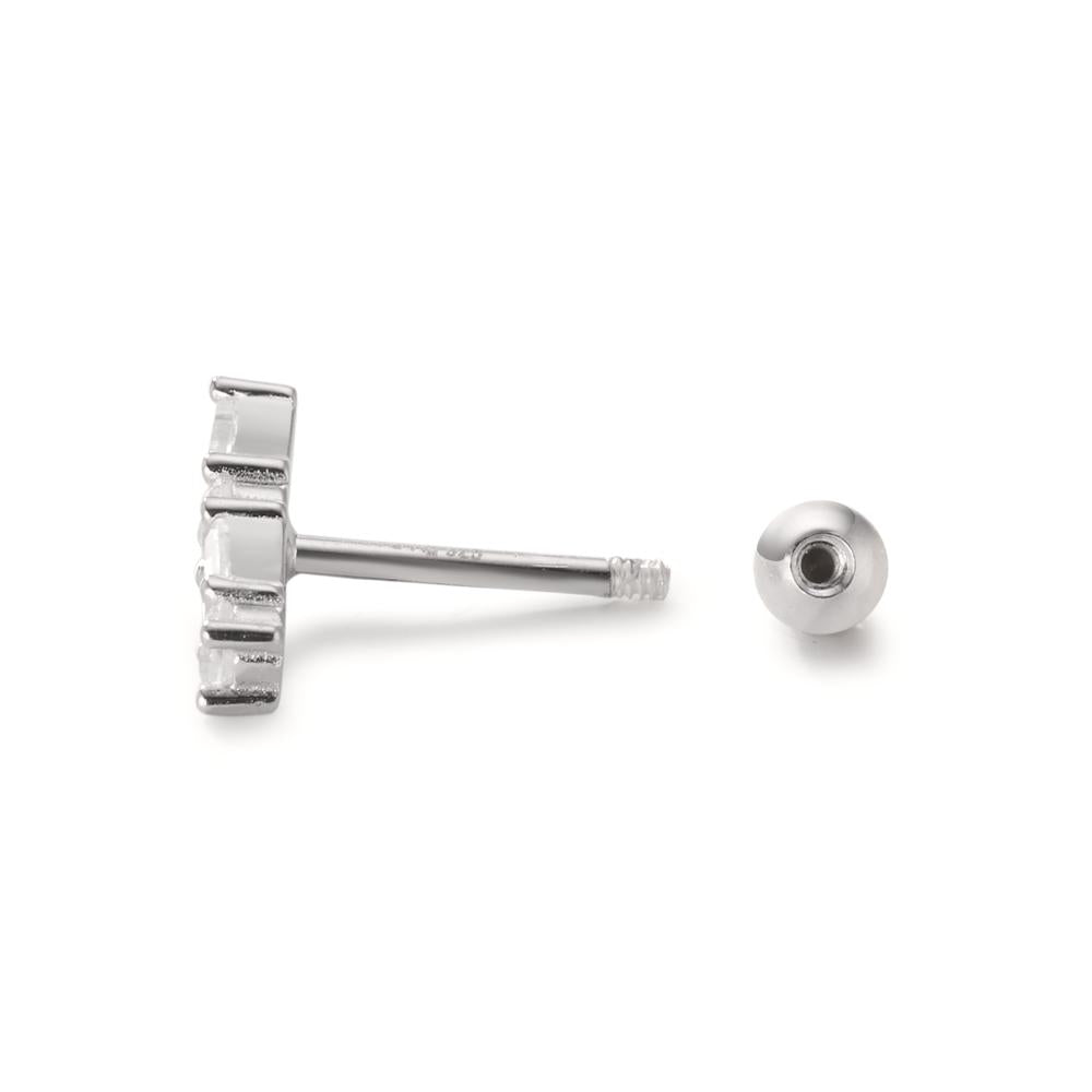 Piercing Silber Zirkonia 4 Steine rhodiniert