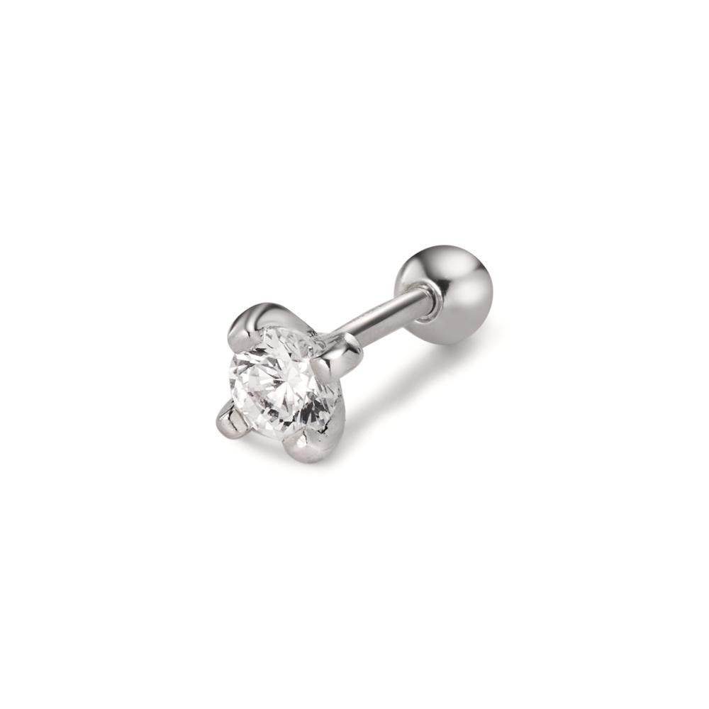 Piercing Argento Zirconia rodiato Ø4 mm