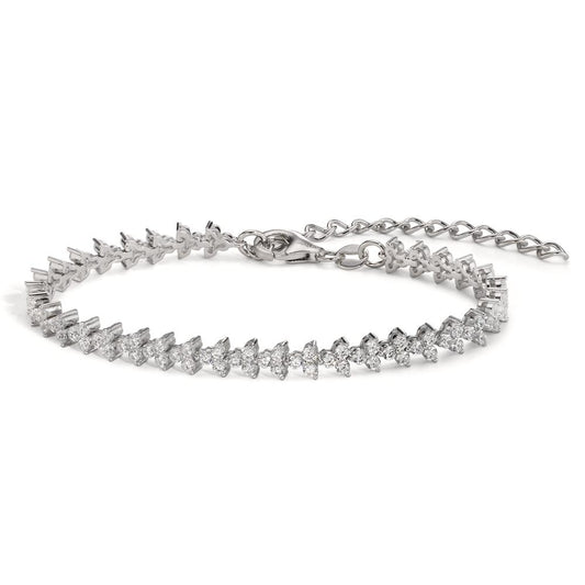 Bracelet Argent Zircone bleu Rhodié 16-21 cm