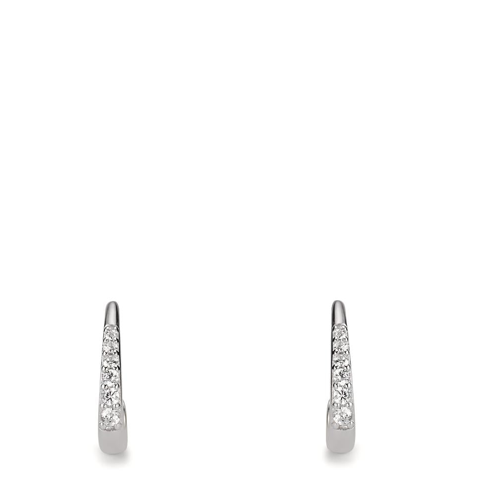 Pendant d'oreilles Argent Zircone 12 Pierres Rhodié