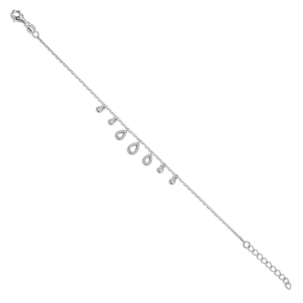 Bracelet Argent Zircone Rhodié 16-19 cm