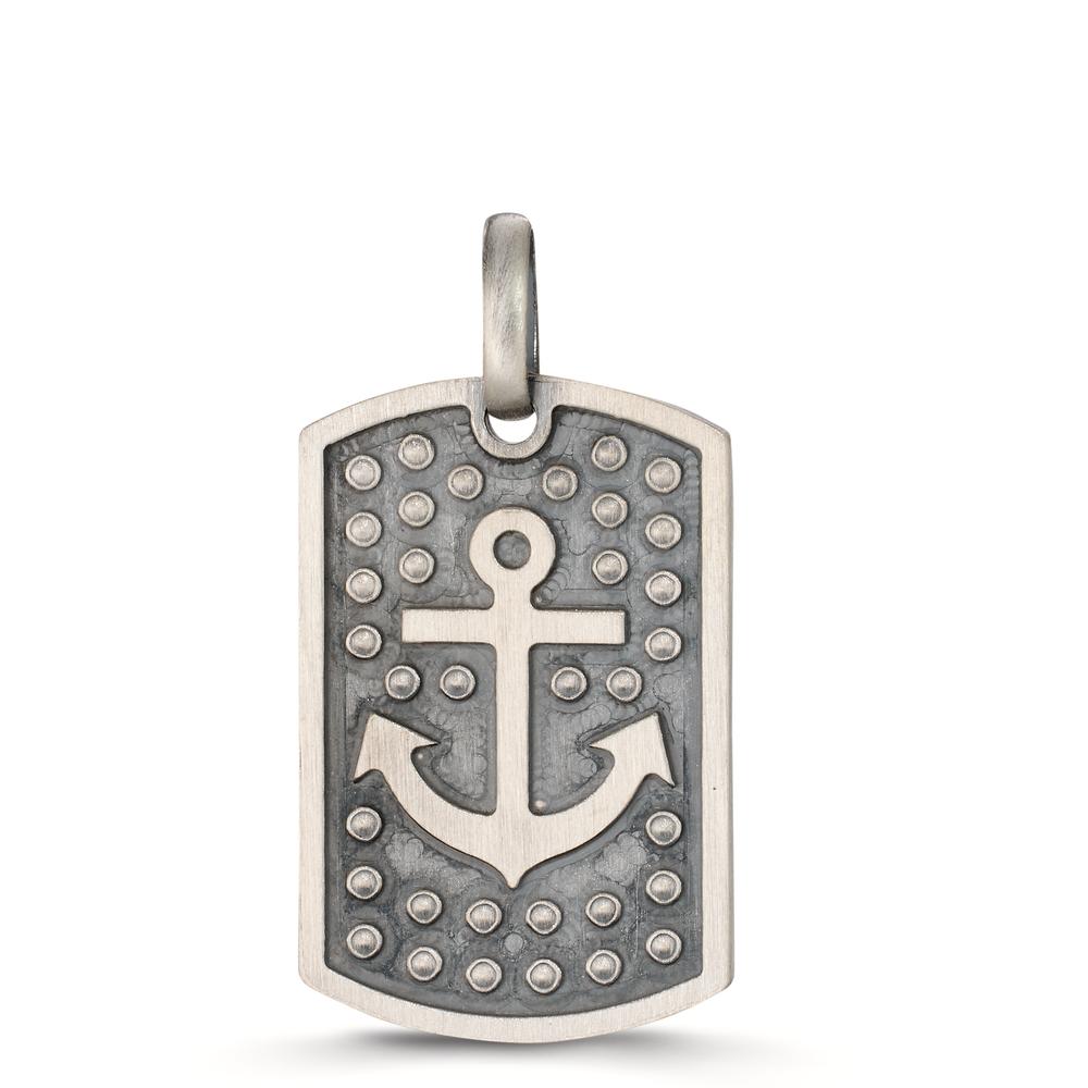 Pendentif avec gravure Argent Patinée Ancre