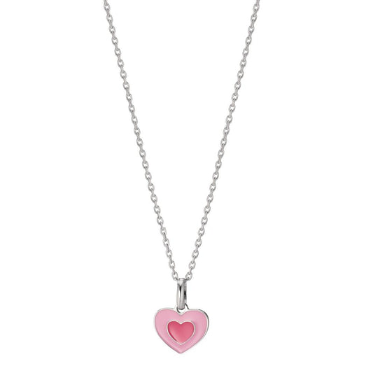 Chaînette avec pendentif Argent Rhodié Coeur 36-38 cm