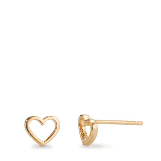 Clous d'oreilles Argent jaune Plaqué or Coeur Ø6.5 mm