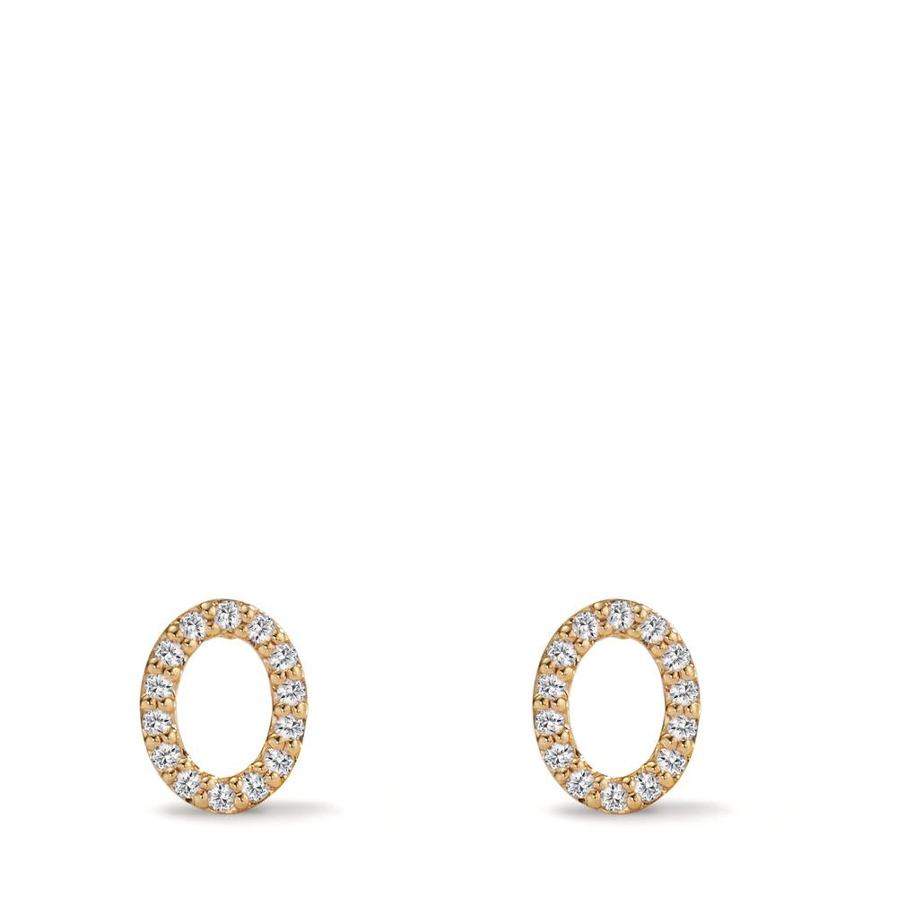 Clous d'oreilles Or jaune 9K Zircone Ø7 mm