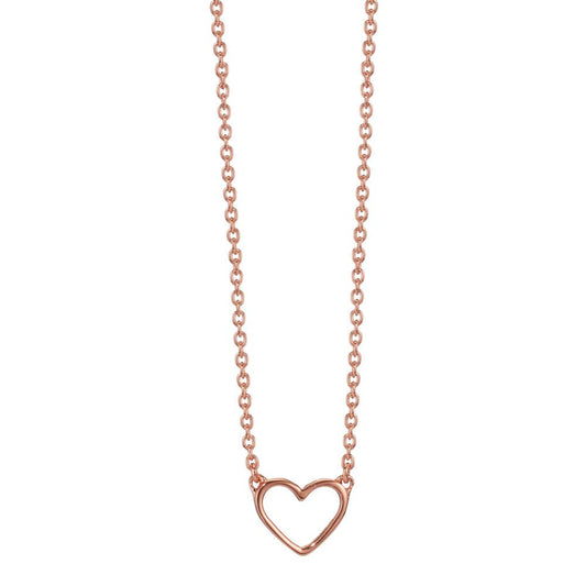 Collier Argent rosé Plaqué or Coeur 42-45 cm