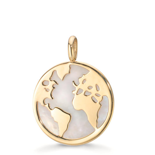 Pendentif Or jaune 9K nacre Globe Ø17 mm