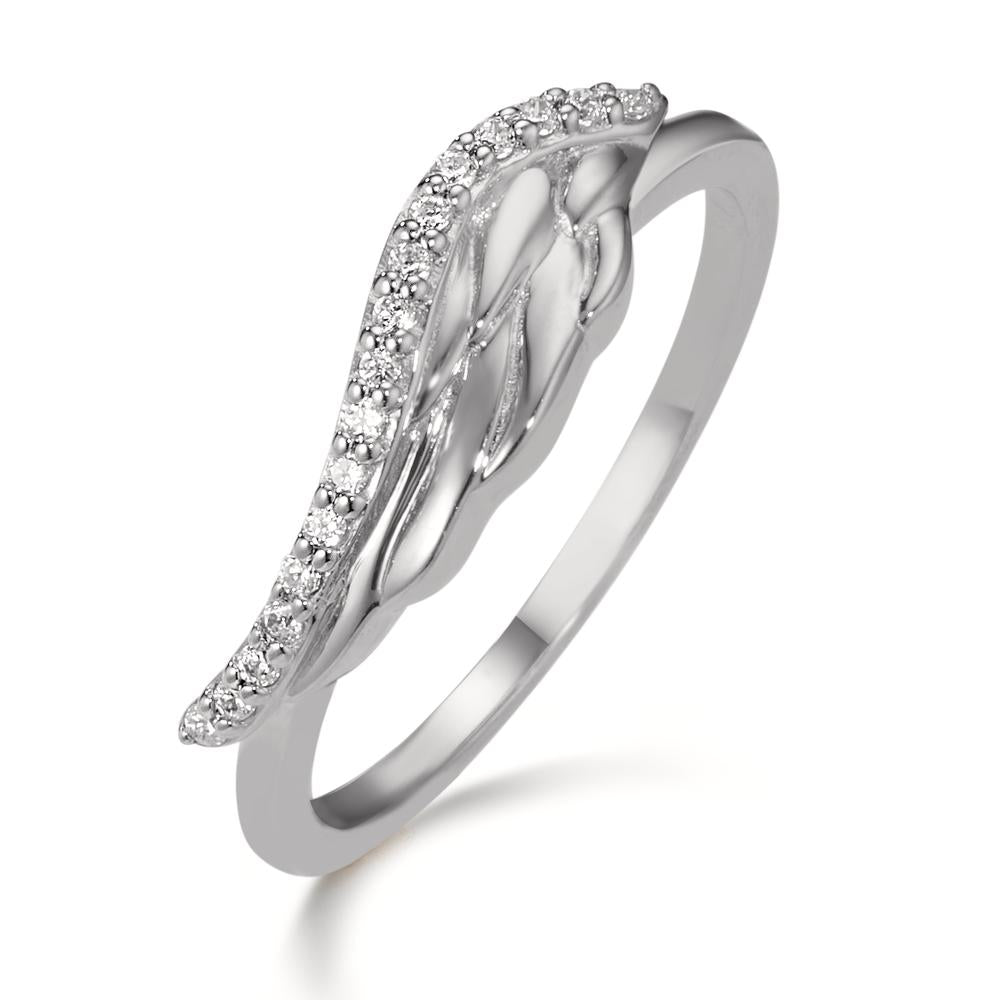 Bague Argent Zircone 15 Pierres Rhodié Aile