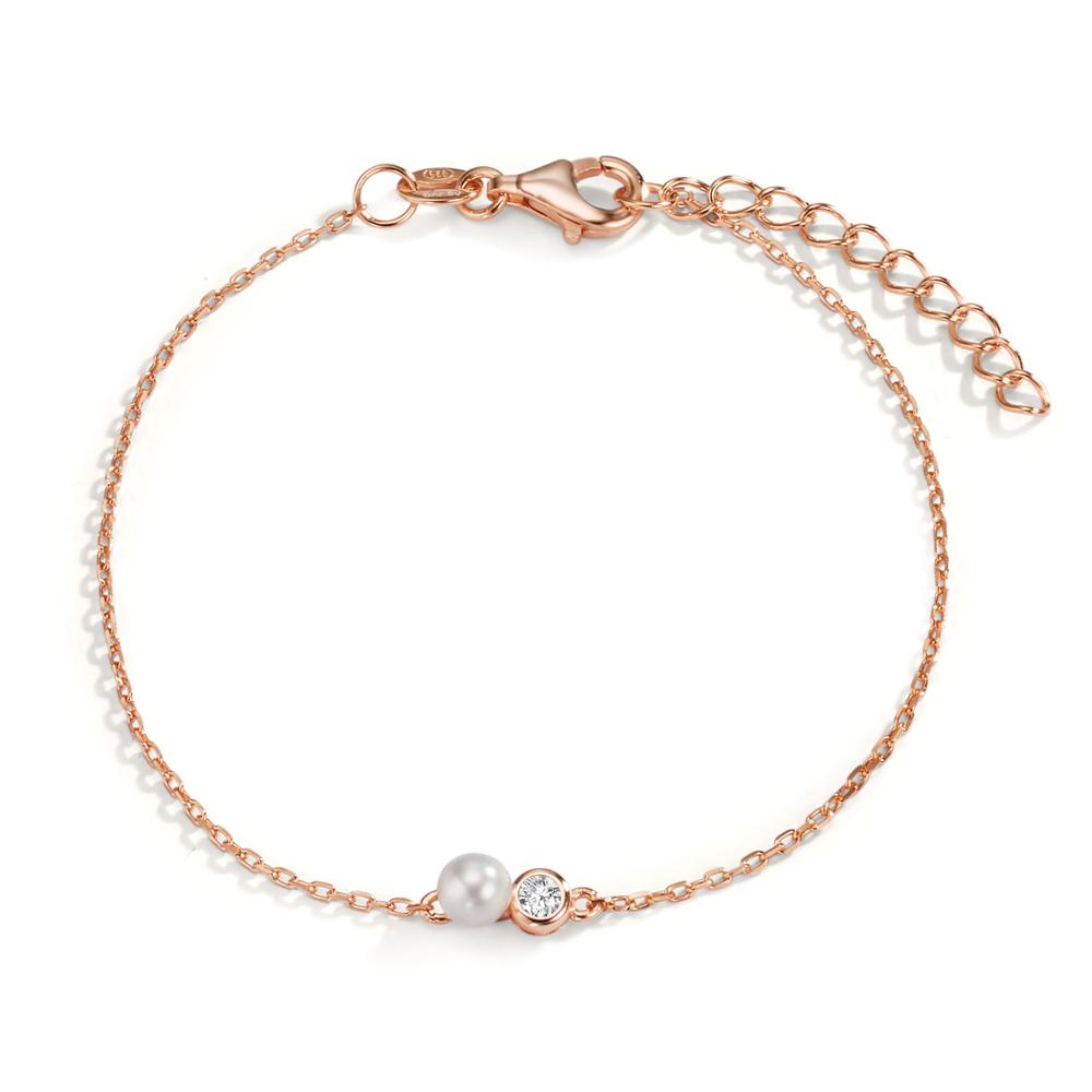 Armband Silber Zirkonia rosé vergoldet shining Pearls verstellbar