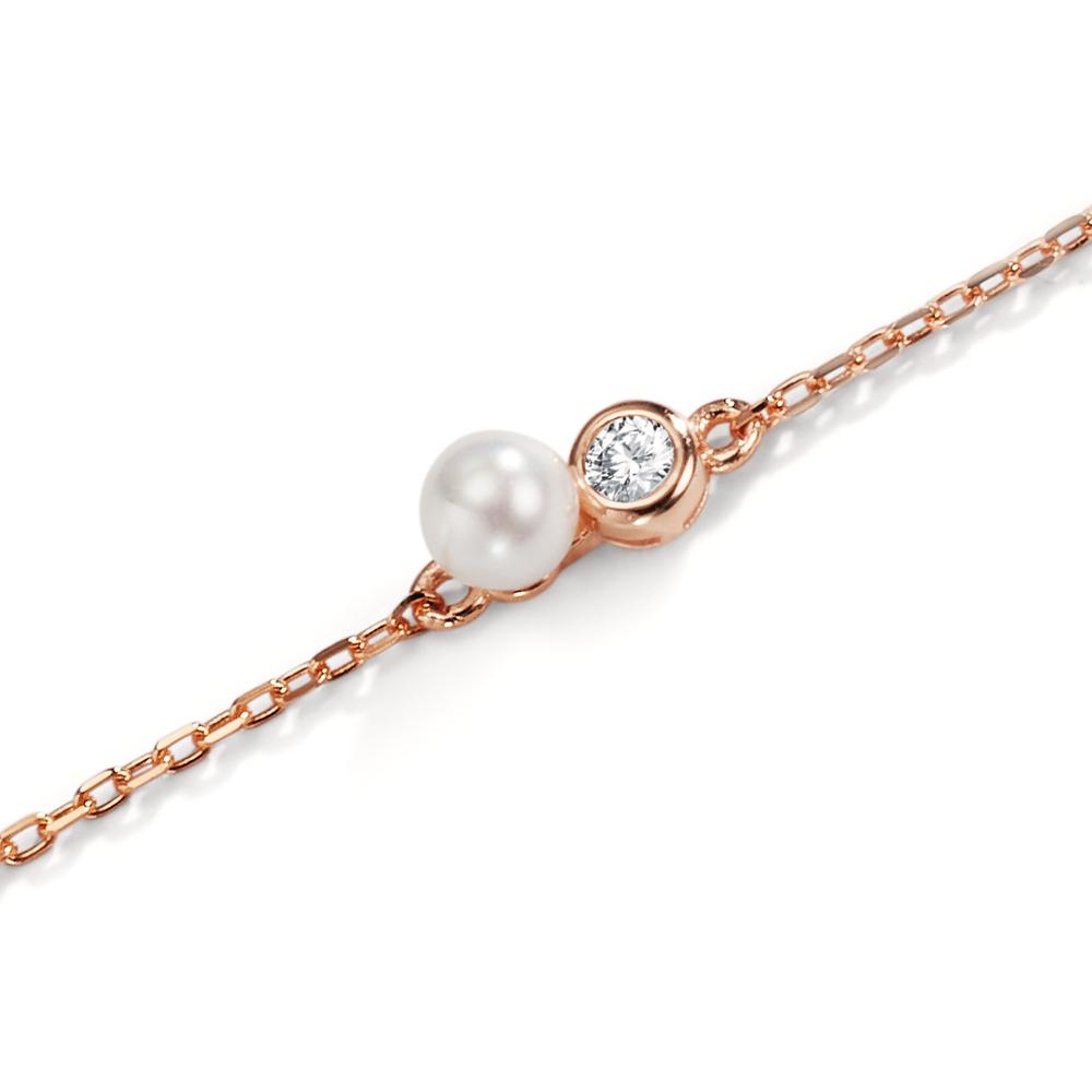 Armband Silber Zirkonia rosé vergoldet shining Pearls verstellbar