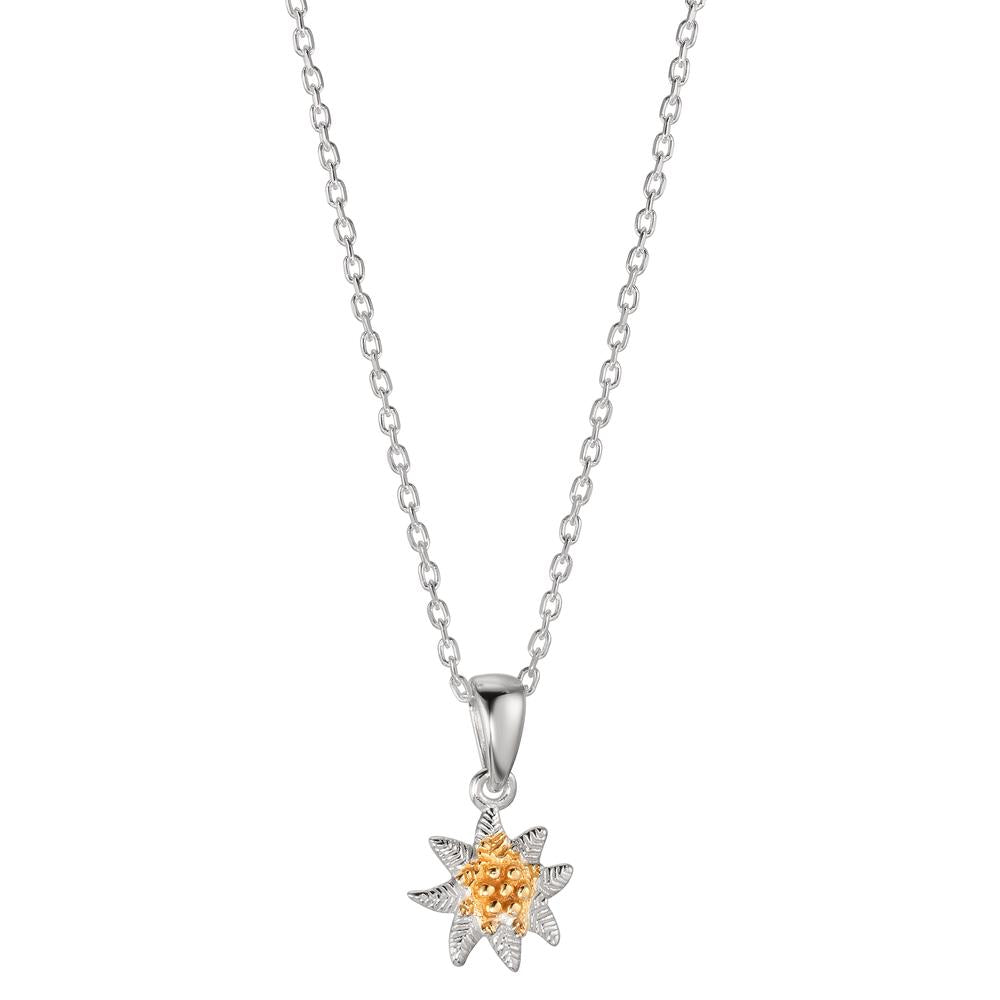 Chaînette avec pendentif Argent Bicolore Edelweiss 40-42 cm