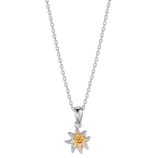 Chaînette avec pendentif Argent Bicolore Edelweiss 40-42 cm