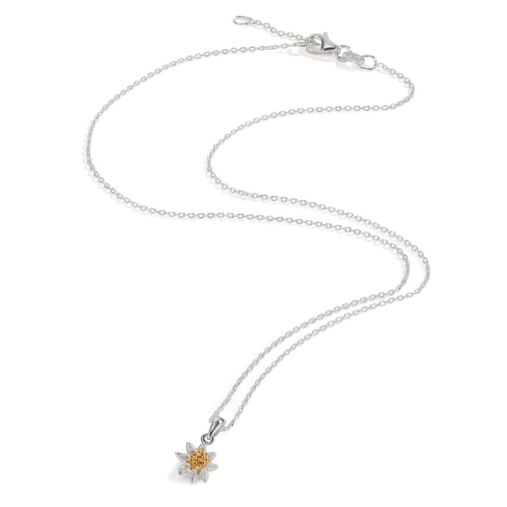 Chaînette avec pendentif Argent Bicolore Edelweiss 40-42 cm