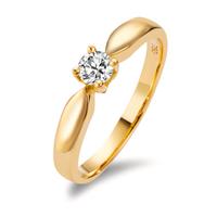 Solitär Ring 750/18 K Gelbgold Diamant 0.20 ct, w-si-348597