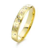 Fingerring 750/18 K Gelbgold Diamant 0.13 ct, 24 Steine, w-si Stern-350527
