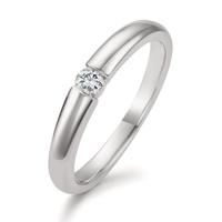 Solitär Ring 750/18 K Weissgold Diamant 0.10 ct, w-si-540454