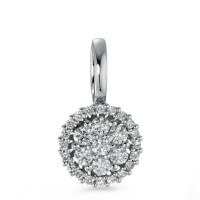 Pendentif Or blanc 750/18 K Diamant 0.26 ct, 27 Pierres, brillant, w-si Ø8 mm-573379