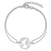 Bracelet Argent Rhodié Globe 16-19 cm-590293