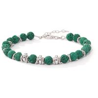 Bracelet Argent Lava vert Rhodié 18.5-21.5 cm Ø6.5 mm-600238