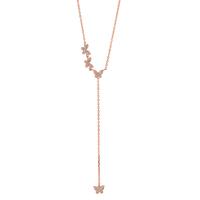 Collier Argent Zircone rosé Plaqué or Papillon 40-45 cm-602797