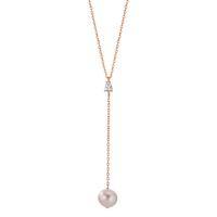 Collier Argent Zircone rosé Plaqué or perle d'eau douce 40-45 cm-603340