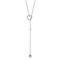 Collier Argent Zircone Rhodié Coeur 40-45 cm-603389