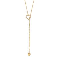 Collier Argent Zircone jaune Plaqué or Coeur 40-45 cm-603391