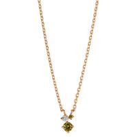 Collier Bronze Zirkonia grün, 3 Steine 40-45 cm verstellbar-605158