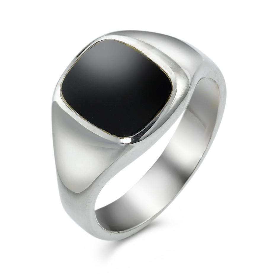 Fingerring Silber Onyx rhodiniert-331923