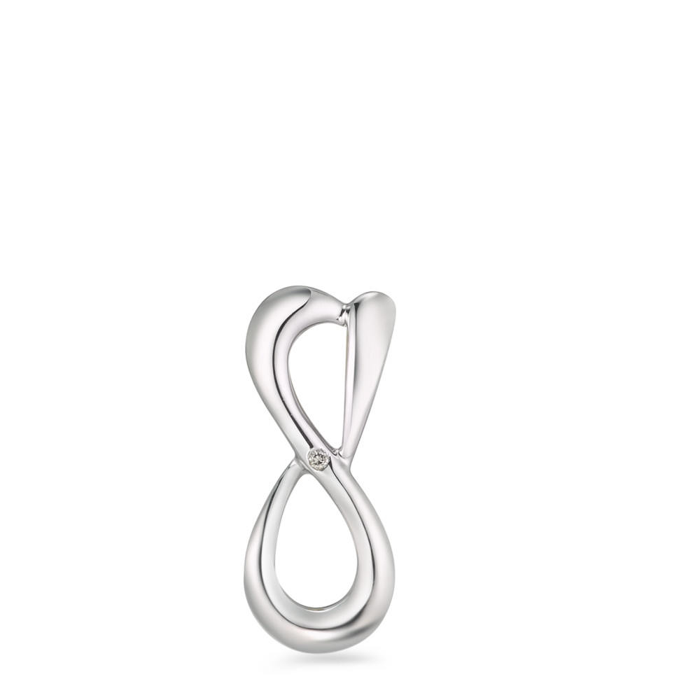 Image of Anhänger Silber Diamant 0.006 ct rhodiniert Infinity