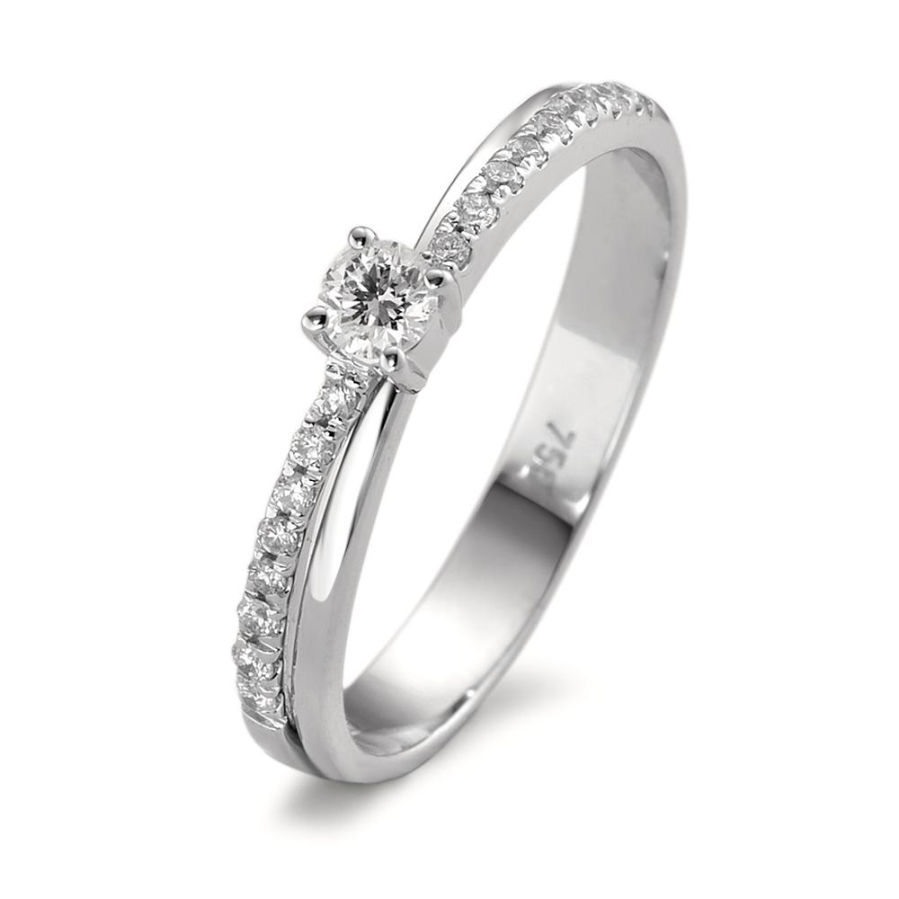 Bague Or blanc 18K Diamant 0.09 ct, 19 Pierres, w-si-590787