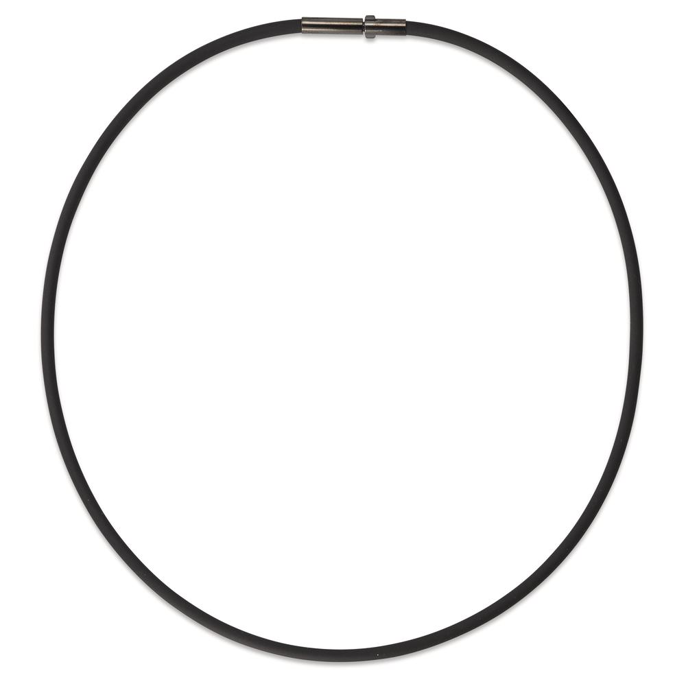 Collier Silicone, Acier inoxydable noir PVD 42 cm Ø3 mm-594987