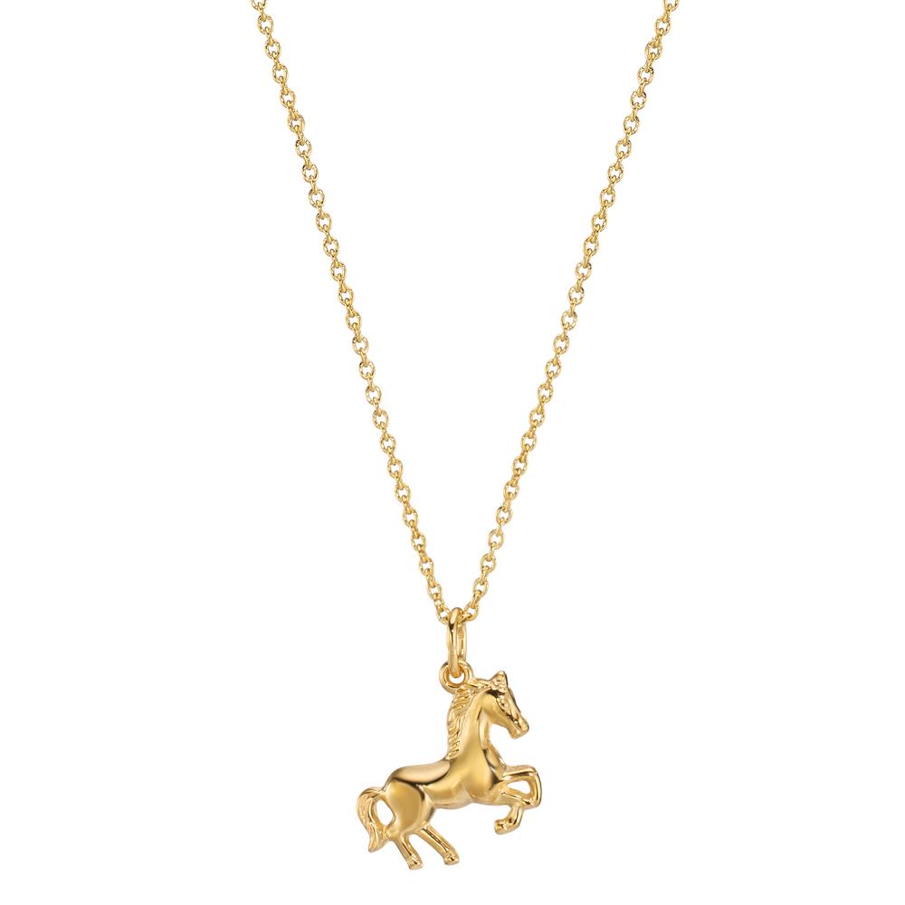 Chaînette avec pendentif Or jaune 9K Cheval 36-38 cm-607873