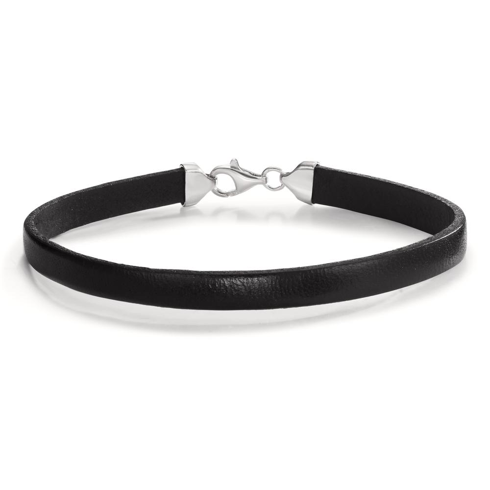 Bracelet Argent, Cuir Rhodié 21 cm-607958