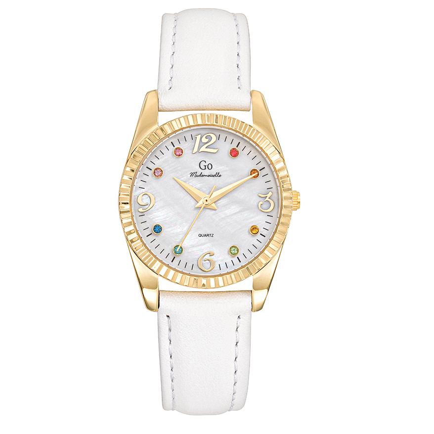 Montre Acier inoxydable, Métal Cristal coloré jaune PVD Ø30 mm-608485